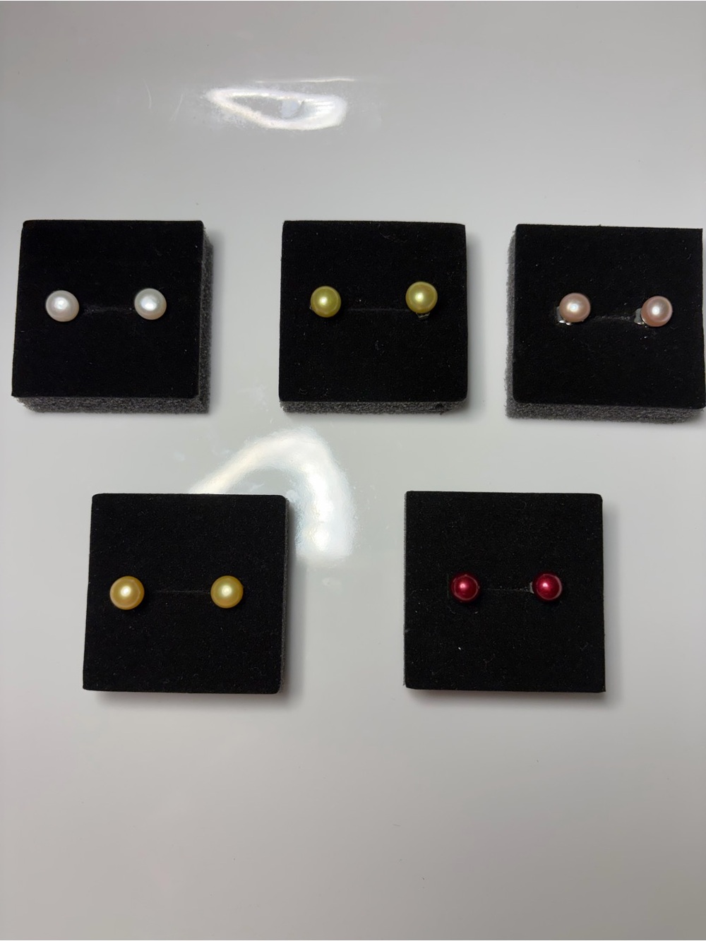 Freshwater Small Baby Pearl Stud Earrings - Multi Color Set/ 7mm